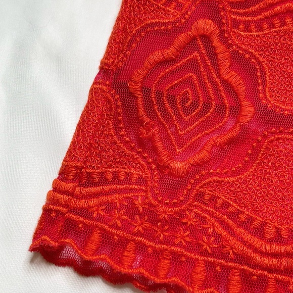 NWOT BCBGMaxAzria Mayela Ruby Red strapless chiffon dress - Picture 7 of 10